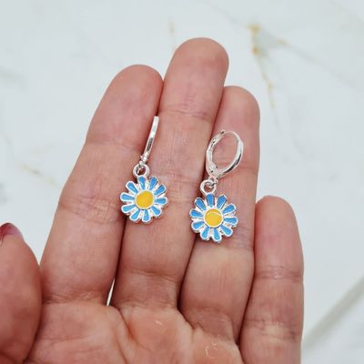 ARGOLLA ACERO BLANCO BRISURA MARGARITA - CELESTE - Imagen 1