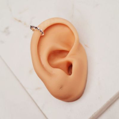 CUFF ACERO BLANCO - ROMBOS - Imagen 1