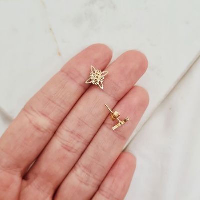 AROS ACERO DORADO - NUDO DE BRUJAS - Imagen 1