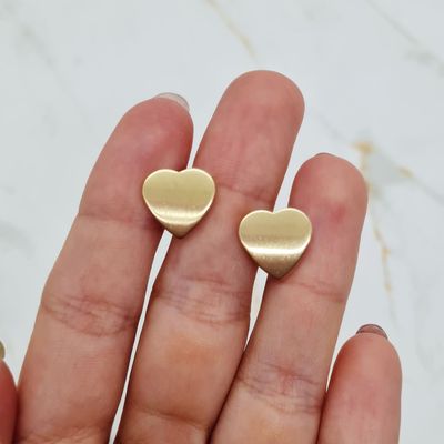 AROS ACERO DORADO CHAPON - CORAZON - Imagen 1