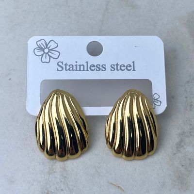 AROS ACERO DORADO CHUNKY - ALMEJA - Imagen 1