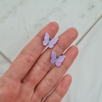 AROS MARIPOSA CON STRASS - LILA - Imagen 1