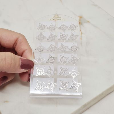 BLISTER DE AROS ACERO BLANCO NUDO DE BRUJAS - Imagen 1