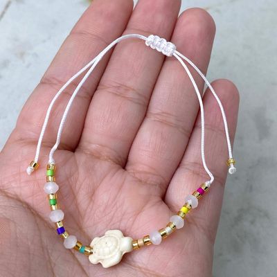 PULSERA DE HILO REGULABLE - TORTUGA BLANCA - Imagen 1
