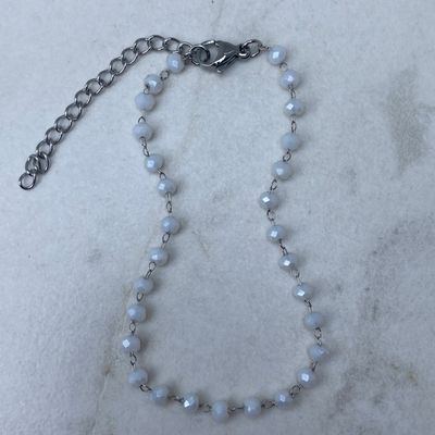 PULSERA CON CRISTALES BLANCOS INTERCALADOS - Imagen 1