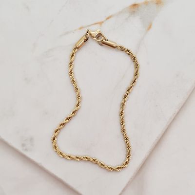 PULSERA ACERO DORADO TOURBILLON 0.6 mm - Imagen 1