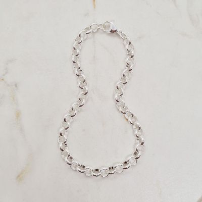 PULSERA ACERO BLANCO ROLO 5 mm - Imagen 1