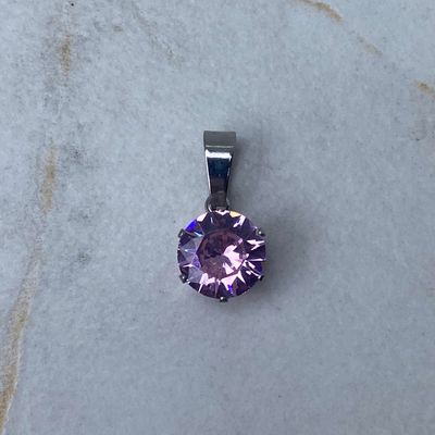 DIJE CUBIC REDONDO - ROSA - Imagen 1