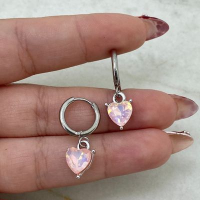 BISAGRA CON CRISTAL CORAZON ENGARZADO - SALMON - Imagen 1