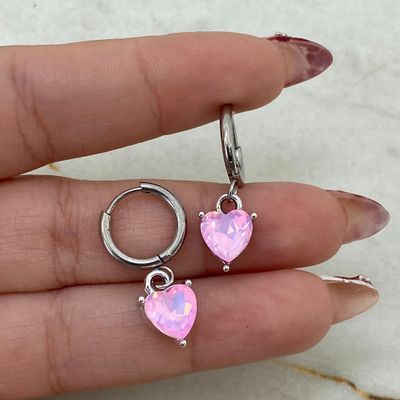 BISAGRA CON CRISTAL CORAZON ENGARZADO - ROSA - Imagen 1