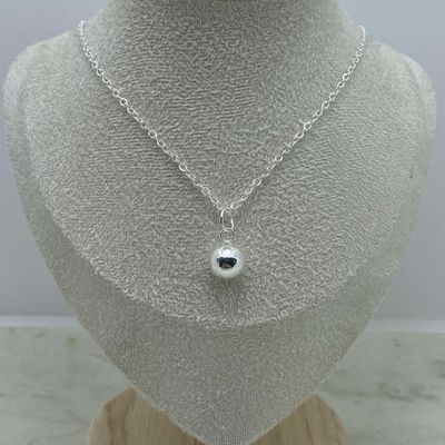 COLLAR ACERO BLANCO - BOLITA MEDIANA - Imagen 1