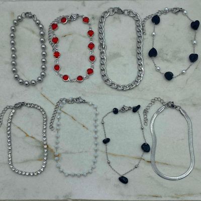 COMBO DE PULSERAS ACERO QUIRURGICO - Imagen 1