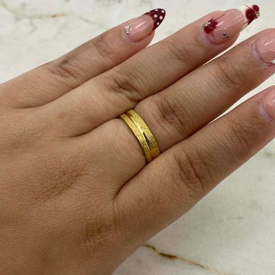 ANILLO ACERO DORADO ALIANZA 1 LINEA BRILLOSA - Imagen 1
