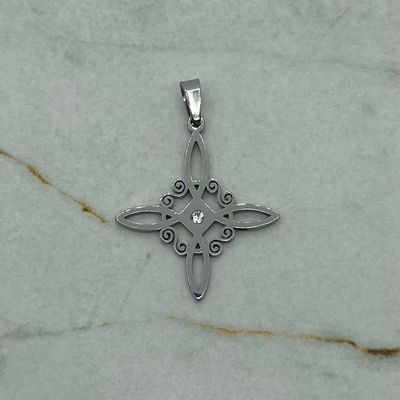 DIJE NUDO DE BRUJA GRUESO CON STRASS BLANCO GRANDE - Imagen 1