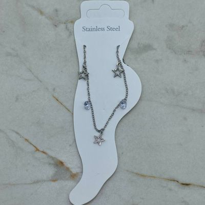 TOBILLERA CON STRASS TRANSPARENTES - ESTRELLA CALADA - Imagen 1
