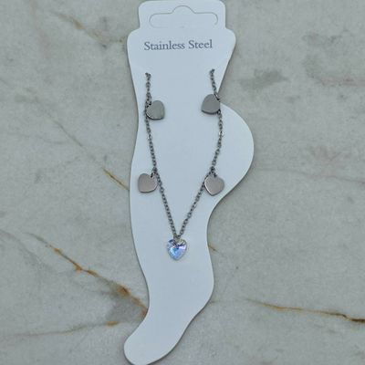 TOBILLERA CON CRISTAL CORAZON TORNASOL - CORAZONES - Imagen 1