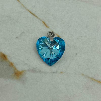 DIJE DE CRISTAL MEDIANO - CORAZON CELESTE - Imagen 1
