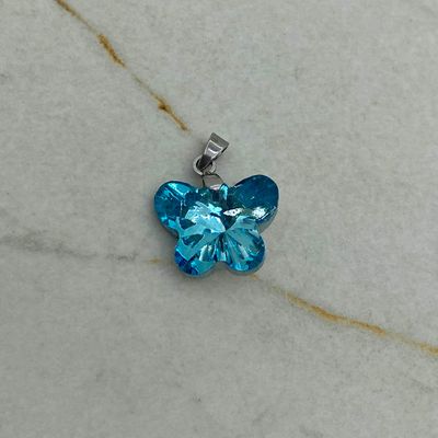 DIJE DE CRISTAL MEDIANO - MARIPOSA CELESTE - Imagen 1