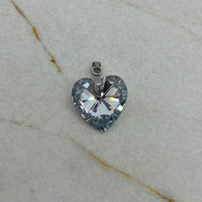 DIJE DE CRISTAL MEDIANO - CORAZON TRANSPARENTE - Imagen 1