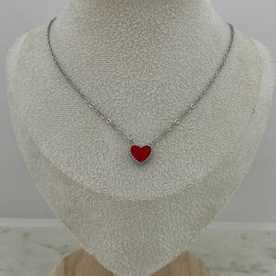 COLLAR MACIZO - CORAZON ROJO - Imagen 1