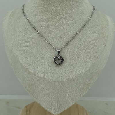 COLLAR CON DIJE CORAZON INFLADO CALADO - Imagen 1
