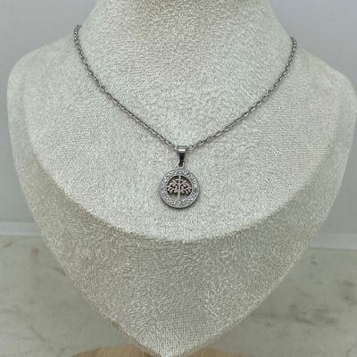 COLLAR CIRCULO CHICO CON MICROCRISTALES - ARBOL DE LA VIDA - Imagen 1