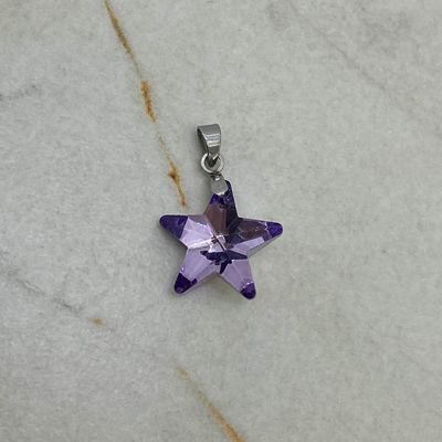 DIJE DE CRISTAL MEDIANO - ESTRELLA LILA - Imagen 1