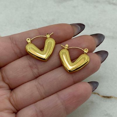 ARGOLLA ACERO DORADO CORAZON INFLADO - Imagen 1
