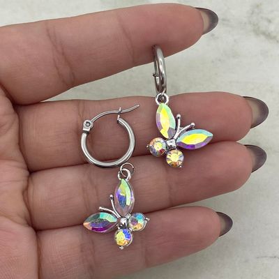 ARGOLLA MINI CON MARIPOSA DE CUBICS - TORNASOL - Imagen 1