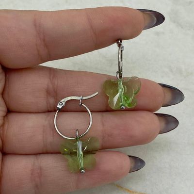ARGOLLA FINA CON CRISTAL - MARIPOSA VERDE - Imagen 1