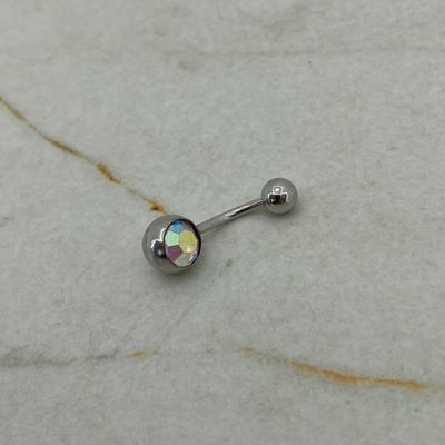 PIERCING OMBLIGO CON STRASS - TORNASOL CLARO - Imagen 1
