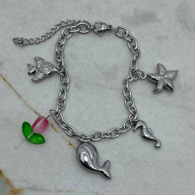 PULSERA TIFFANY CON TULIPAN / BALLENA / ESTRELLA DE MAR - Imagen 1