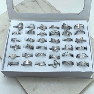 CAJA DE ANILLOS SURTIDOS X36 UNIDADES - Imagen 1