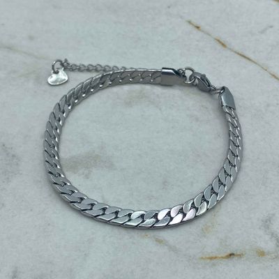 PULSERA CUBANA CERRADA PLANA - Imagen 1