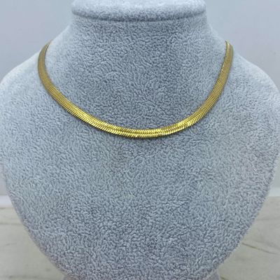 CADENA ACERO DORADO SERPIENTE ANCHA 4 mm - Imagen 1