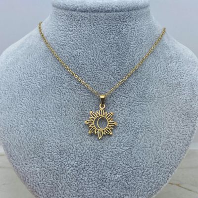 COLLAR ACERO DORADO - LUNA Y SOL - Imagen 1