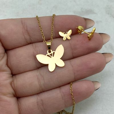 CONJUNTO ACERO DORADO - MARIPOSA LISA - Imagen 1