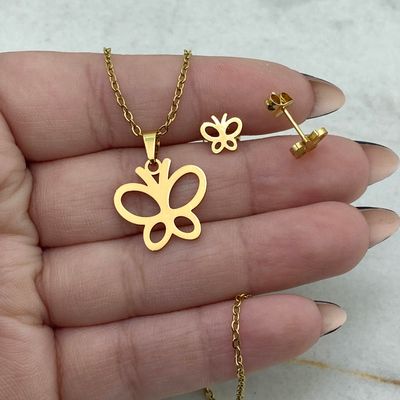 CONJUNTO ACERO DORADO - MARIPOSA CALADA - Imagen 1