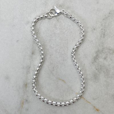 PULSERA ACERO BLANCO ROLO CERRADA FINA 3,5 mm - Imagen 1