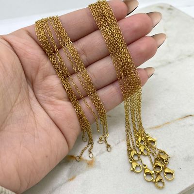 BLISTER DE CADENAS ACERO DORADO ESPEJITO 0.4 mm X10 UNIDADES - Imagen 1