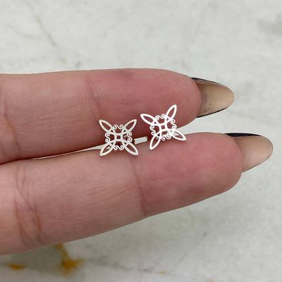 AROS ACERO BLANCO - NUDO DE BRUJAS - Imagen 1