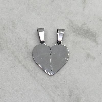 DIJE PARA PARTIR X2 - CORAZON LISO - Imagen 1