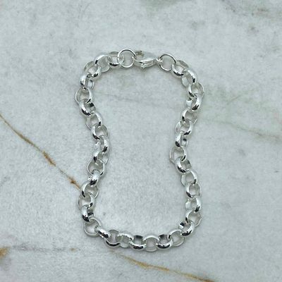 PULSERA ACERO BLANCO ROLO 7 mm - Imagen 1