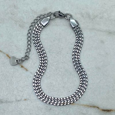 PULSERA CUBANA CERRADA DOBLE FINA - Imagen 1