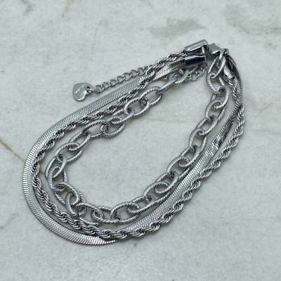 PULSERA TRIPLE CADENA SERPIENTE / TOURBILLON / FORCET - Imagen 1