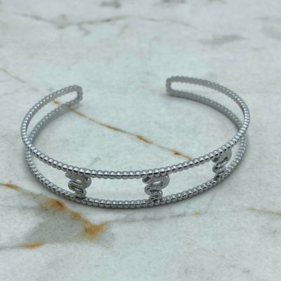 PULSERA ESCLAVA ABIERTA MACIZA - SERPIENTES - Imagen 1
