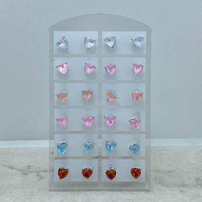 BLISTER DE AROS CORAZON DE CRISTAL ENGARZADOS - Imagen 1