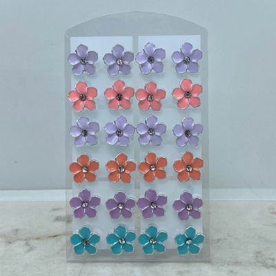 BLISTER DE AROS FLOR ESMALTADA CON STRASS - Imagen 1