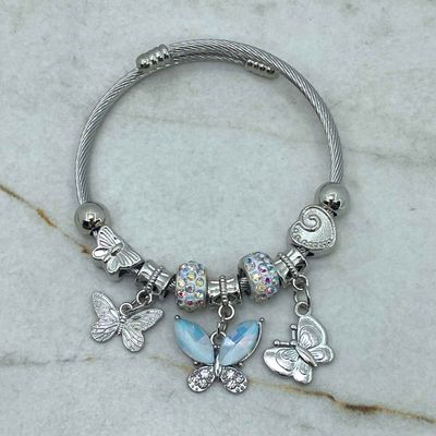 PULSERA PANDORA REGULABLE - MARIPOSA CON CRISTALES TORNASOL - Imagen 1