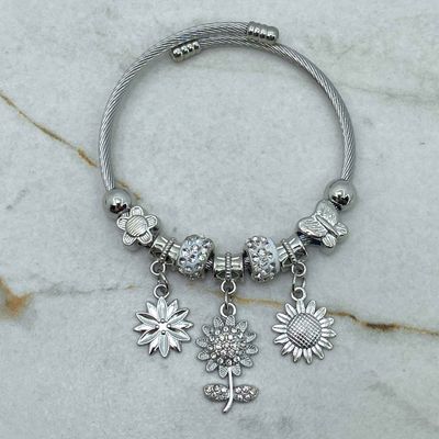 PULSERA PANDORA REGULABLE - GIRASOL CON MICROCRISTALES - Imagen 1
